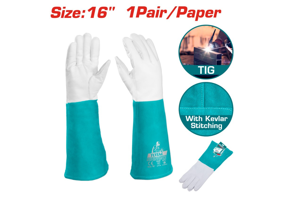 Կաշվե ձեռնոց N16 406մմ TOTAL TSP19141