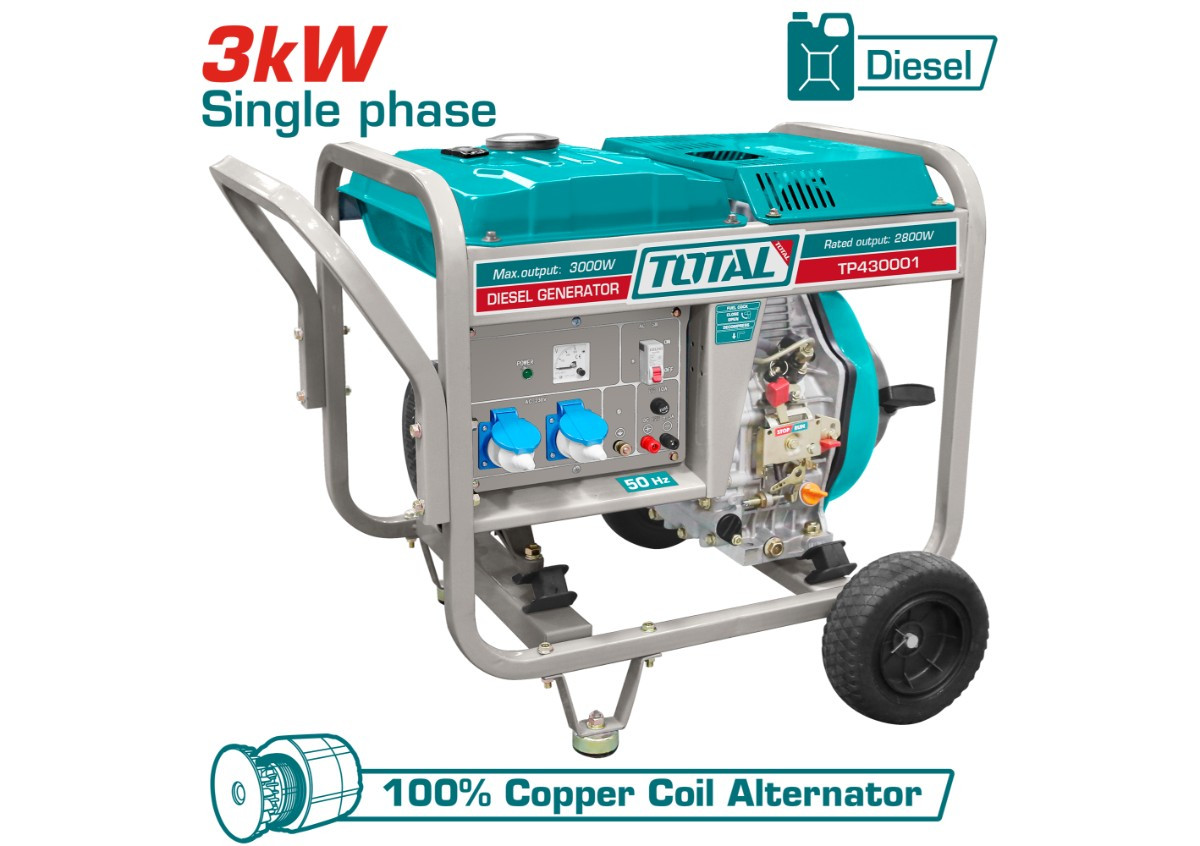 Дизельный генератор (стартер) 3000 Вт TP430001  TOTAL