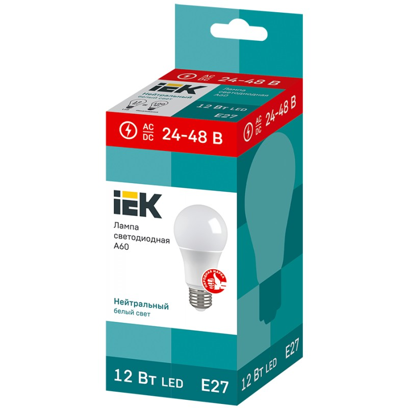 LED լամպ A60 12 w 24-48V 4000K E27 IEK