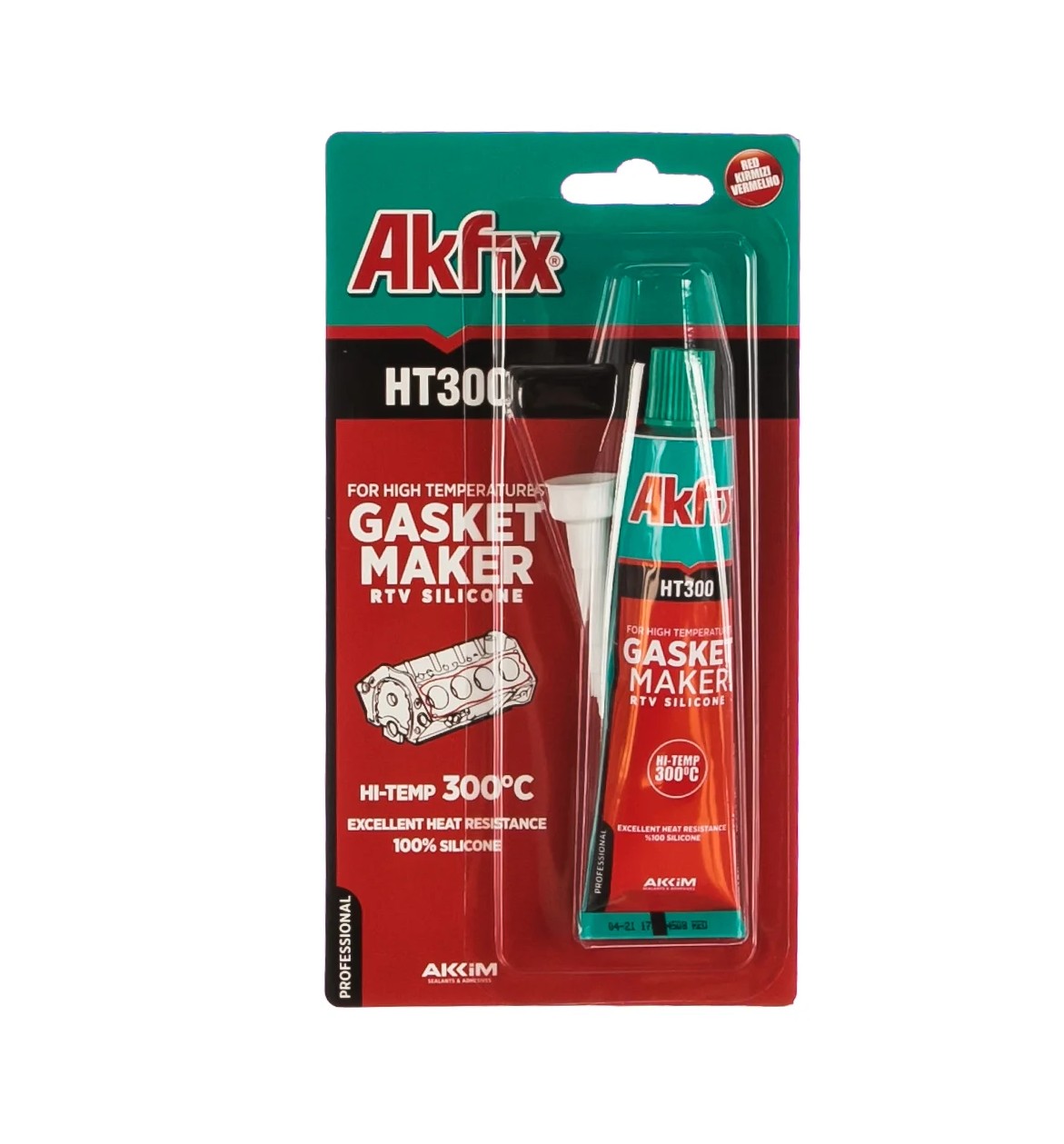 Силикон в тюбике красный 50мл Akfix