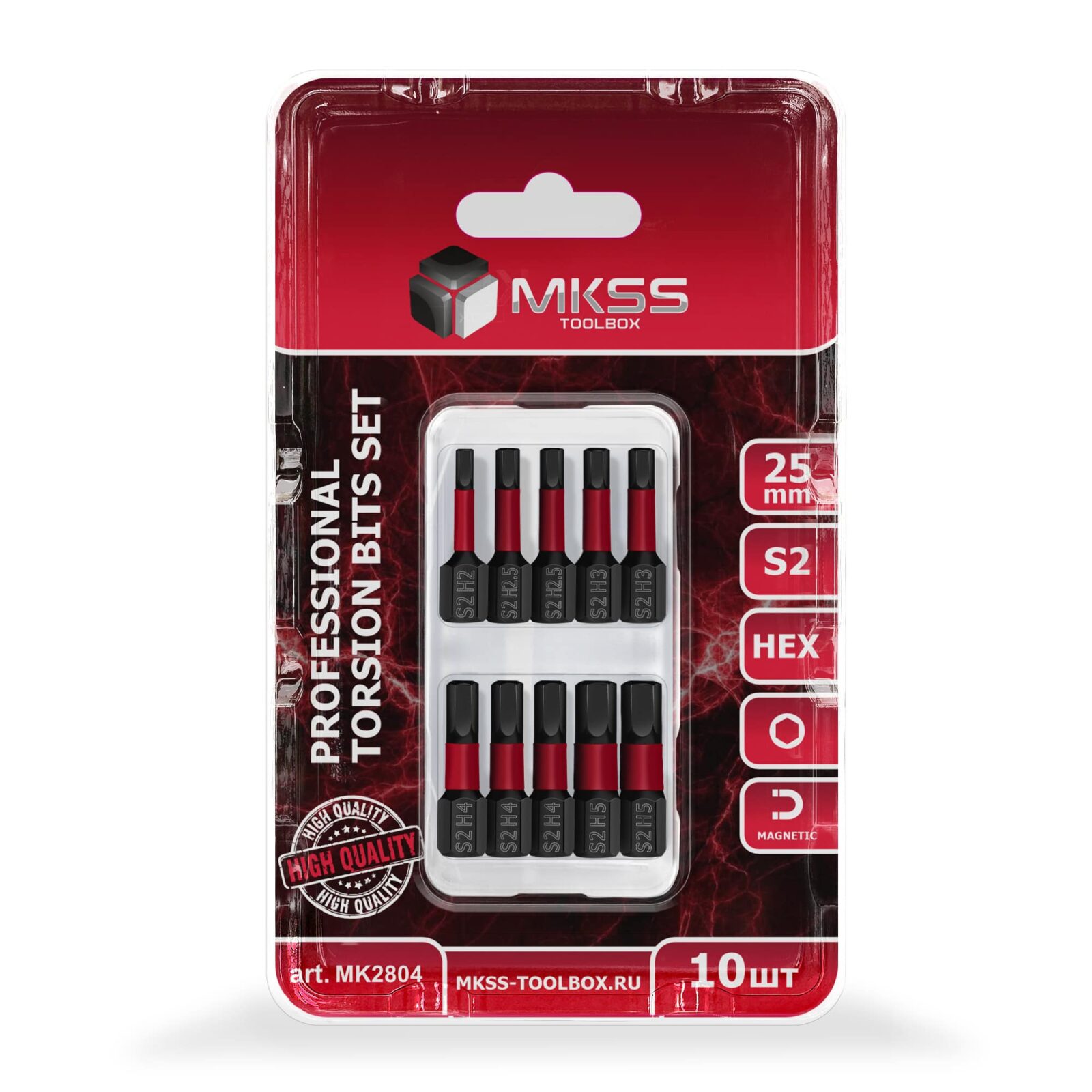 Պտուտակահանի նասադկա “HEX” 25մմ տուփում 10հատ MKSS