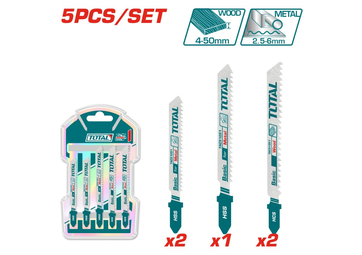 Նրբասղոցի սղոցների հավաքածու TOTAL TAC51051