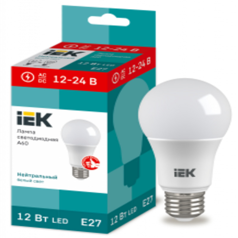 LED լամպ A60 12 w 12-24V 4000K E27 IEK