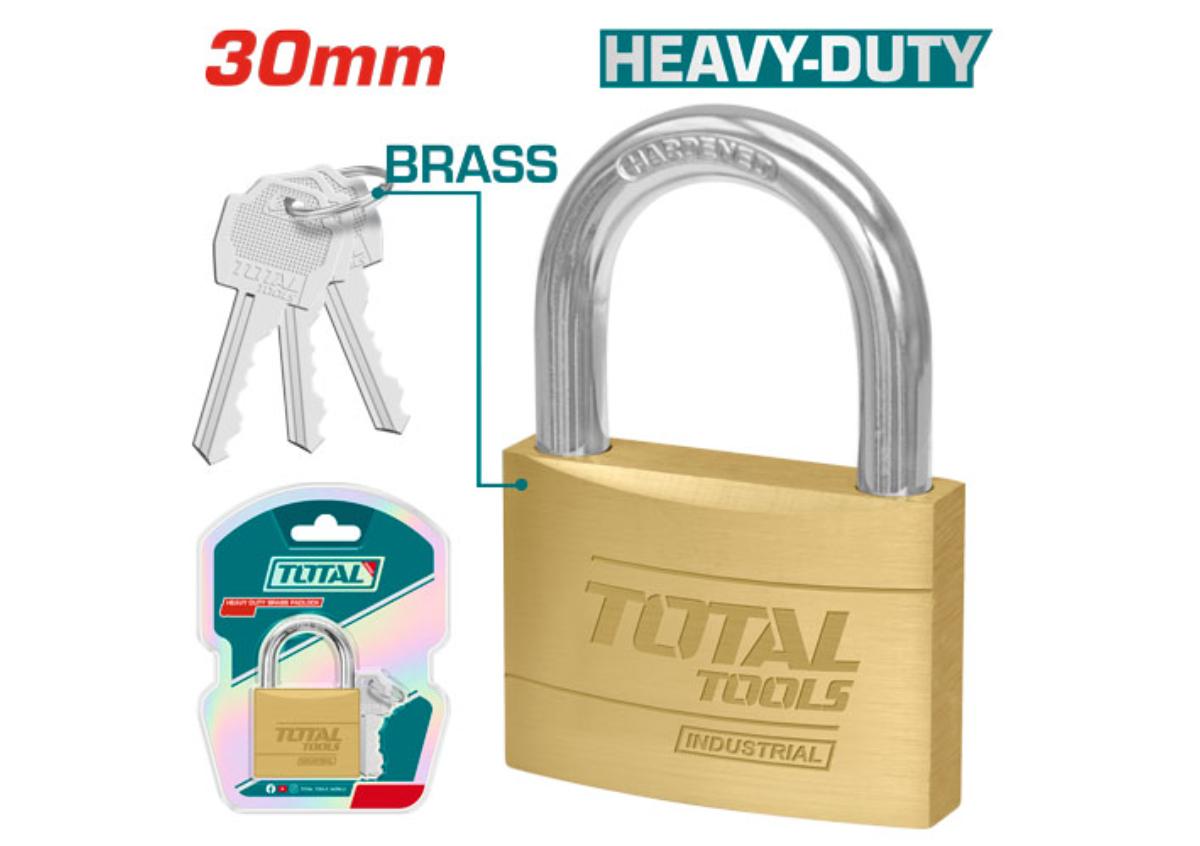 Надежный навесной замок из латуни 30мм TOTAL TLK32302