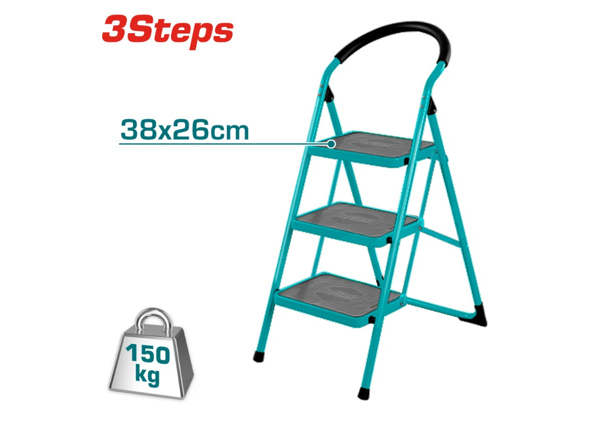 Стремянка  металлическая 3 ступени TOTAL THLAD09031