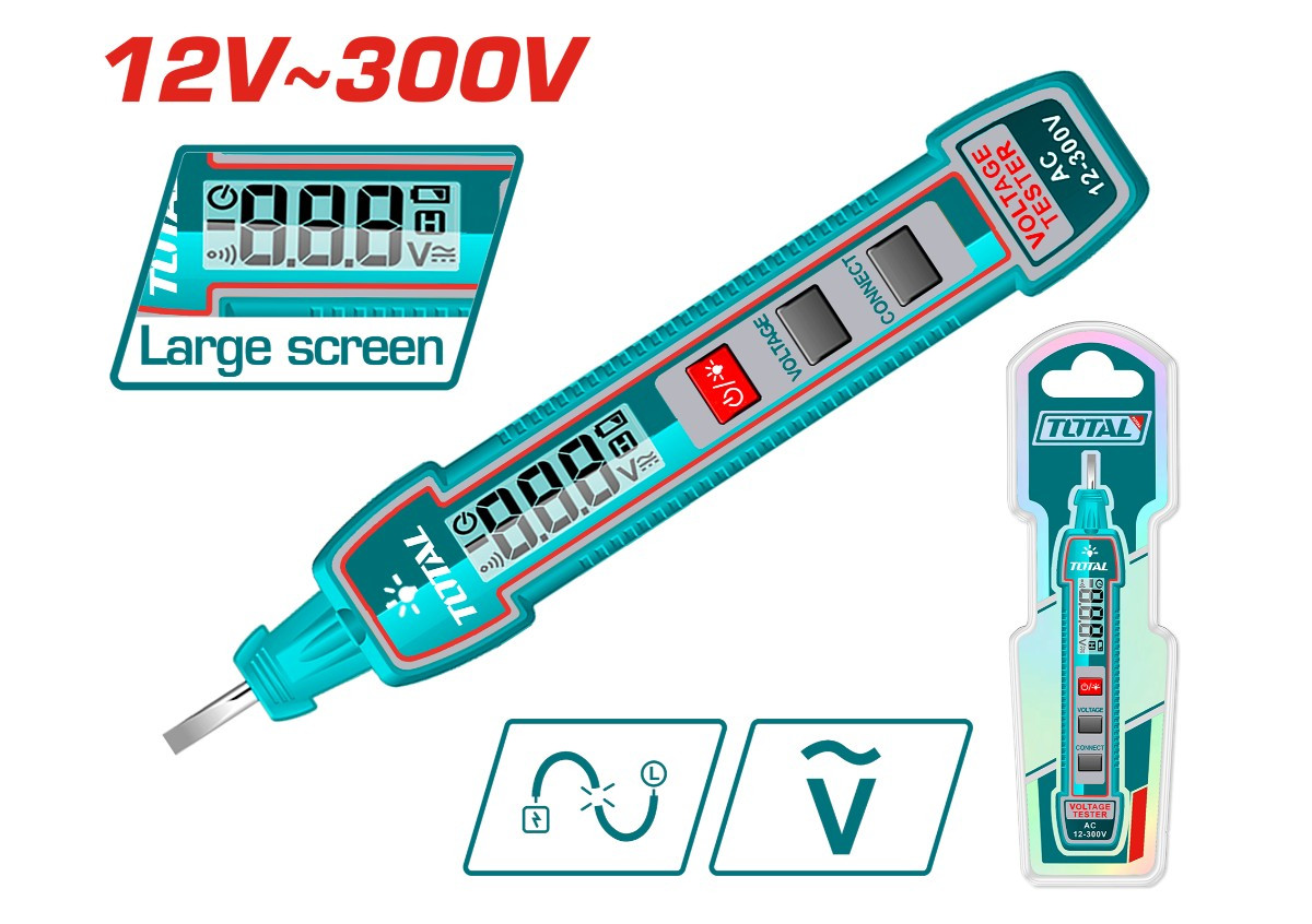 Տեստեր մատիտ թվային 12-300Վ TOTAL THTS33001