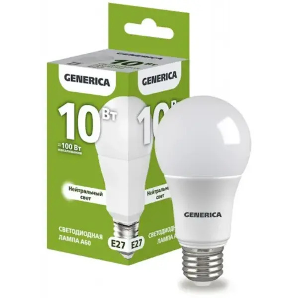 LED լամպ A60 10 w 4000K E27 GENERICA