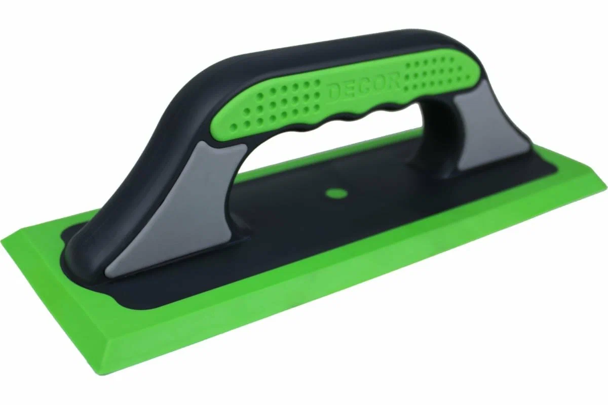 Терка из твердой резины 260х100мм, зеленая DECOR