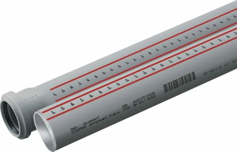 Խողովակ կցորդով մոխրագույն d40*750մմ OSTENDORF -HTEM