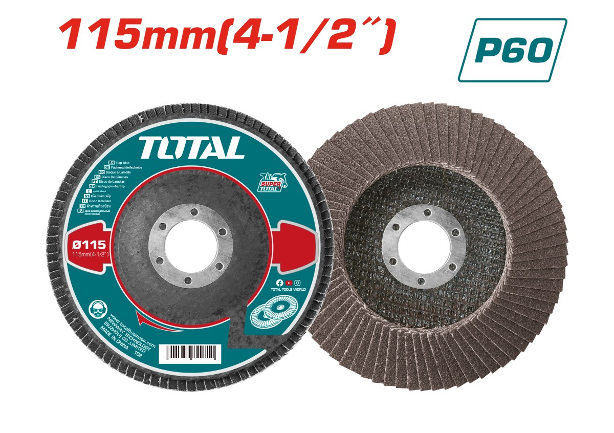 Հղկաթուղթ շերտավոր P60 115մմ TOTAL TAC631152