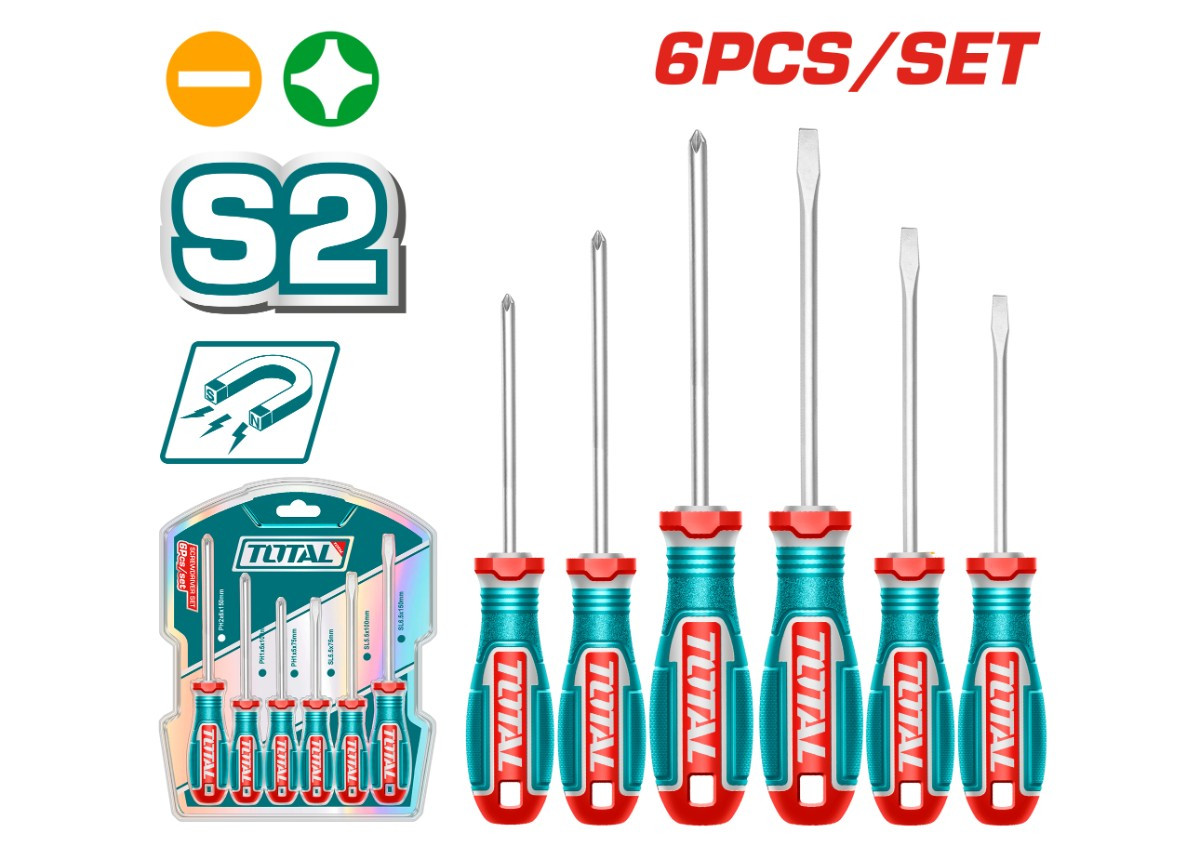 Набор отверток 6 шт. TOTAL TKSDS0626