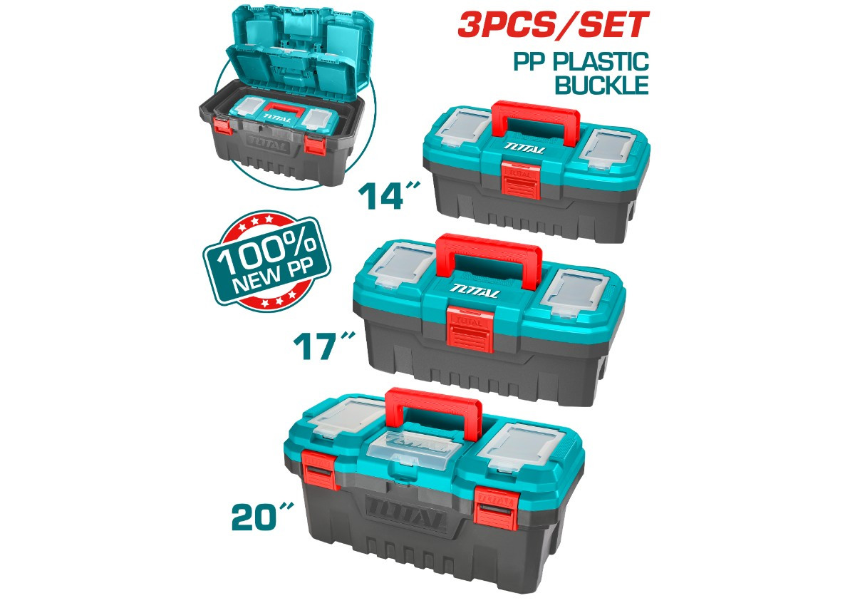 Գործիքների պլաստիկ արկղ 3 կտոր TOTAL TPBXK0031