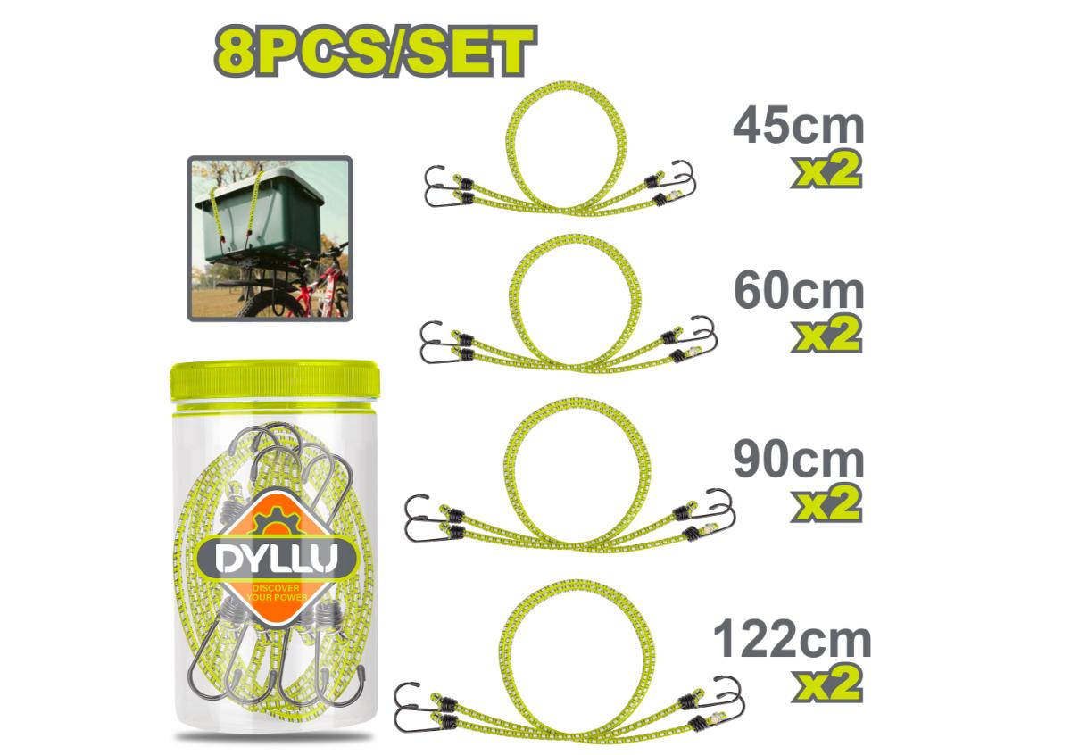 Набор багажных тросов (8 шт.) DYLLU DTLRP2T08