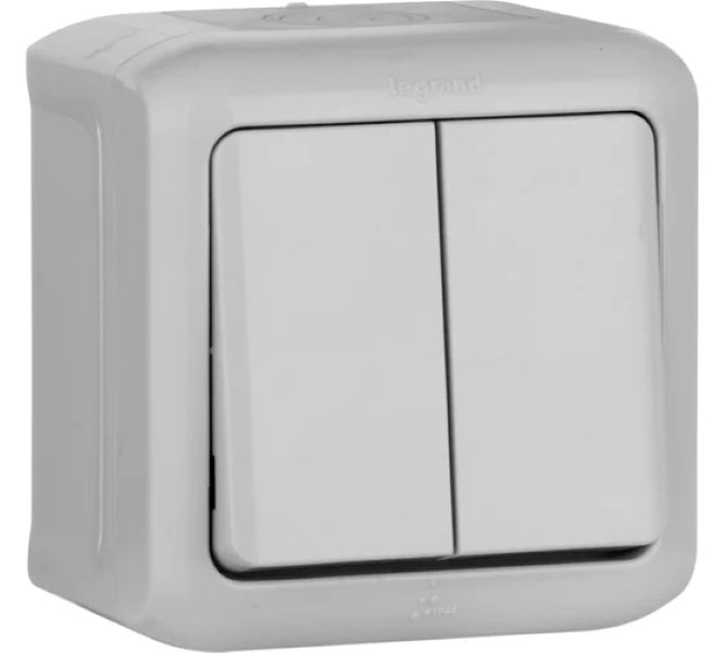 Անջատիչ 2ստեղն IP44 մոխրագույն 10A  Legrand