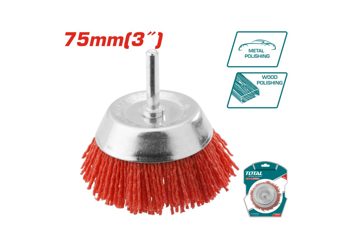 Щетка нейлоновая с чашкой 75мм TAC33035 TOTAL