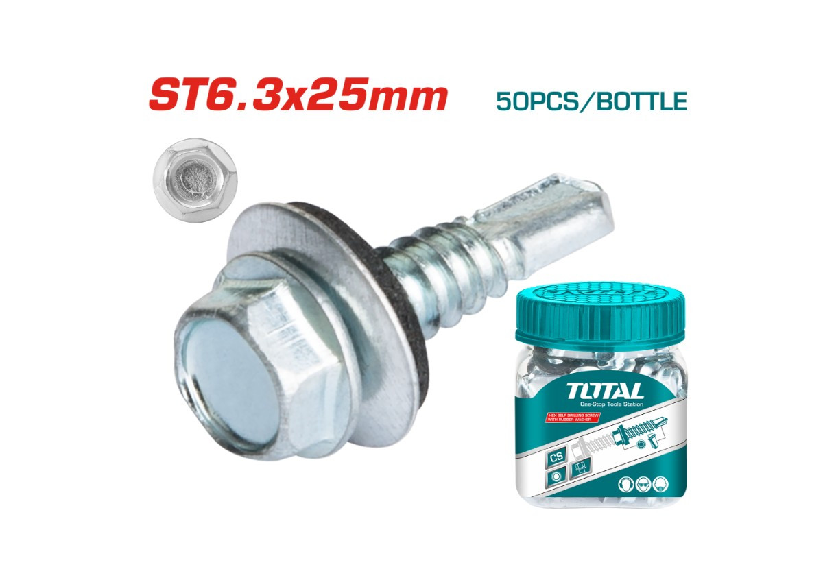 Саморез кровельный 6,3 x 25мм, в уп.50шт  WJSS6302521 TOTAL