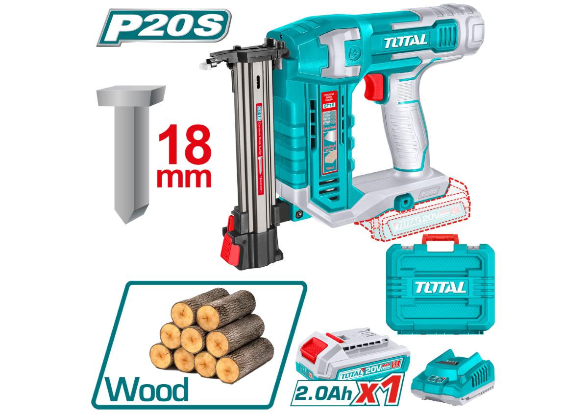 Гвоздезабивной пистолет (1 аккумулятор, 1 зарядное устройство) 20В 18мм TOTAL TCSTLI3808
