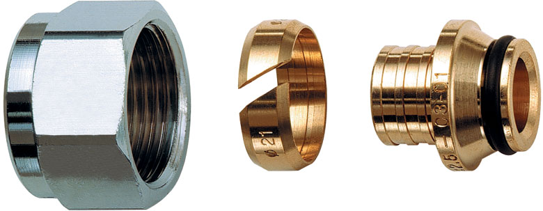 Մետաղապլաստե խողովակների ծայրային միացում, 26*3, քրոմ. միացնող պտուտակով M33x1.5 FAR