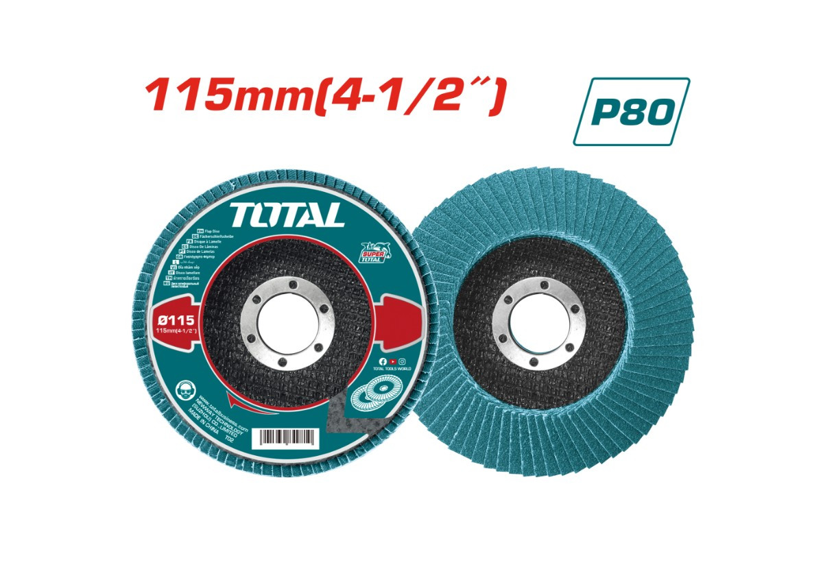 Лепестковый наждачная бумага циркониевая (шкурка)  P80 115мм TOTAL TAC641153