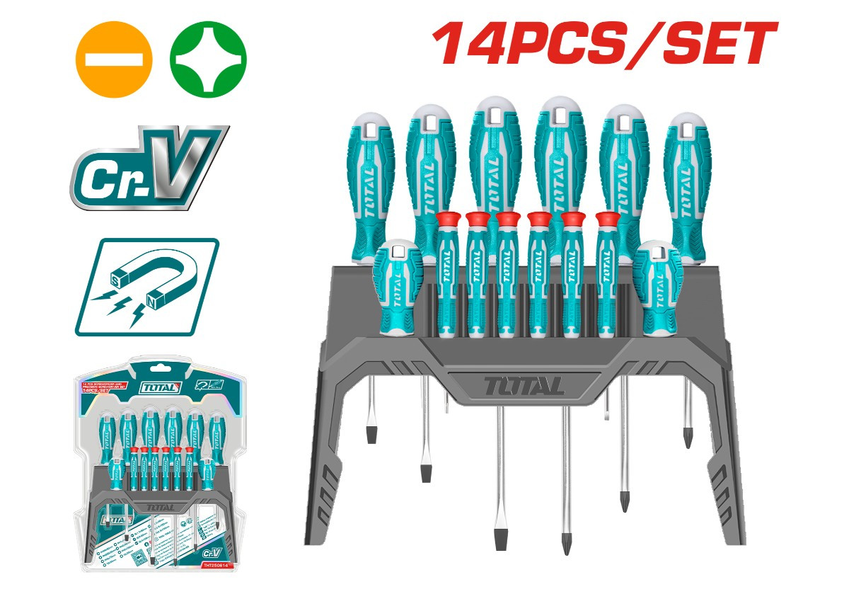 Պտուտակահանների հավաքածու 14կտոր TOTAL THT250614