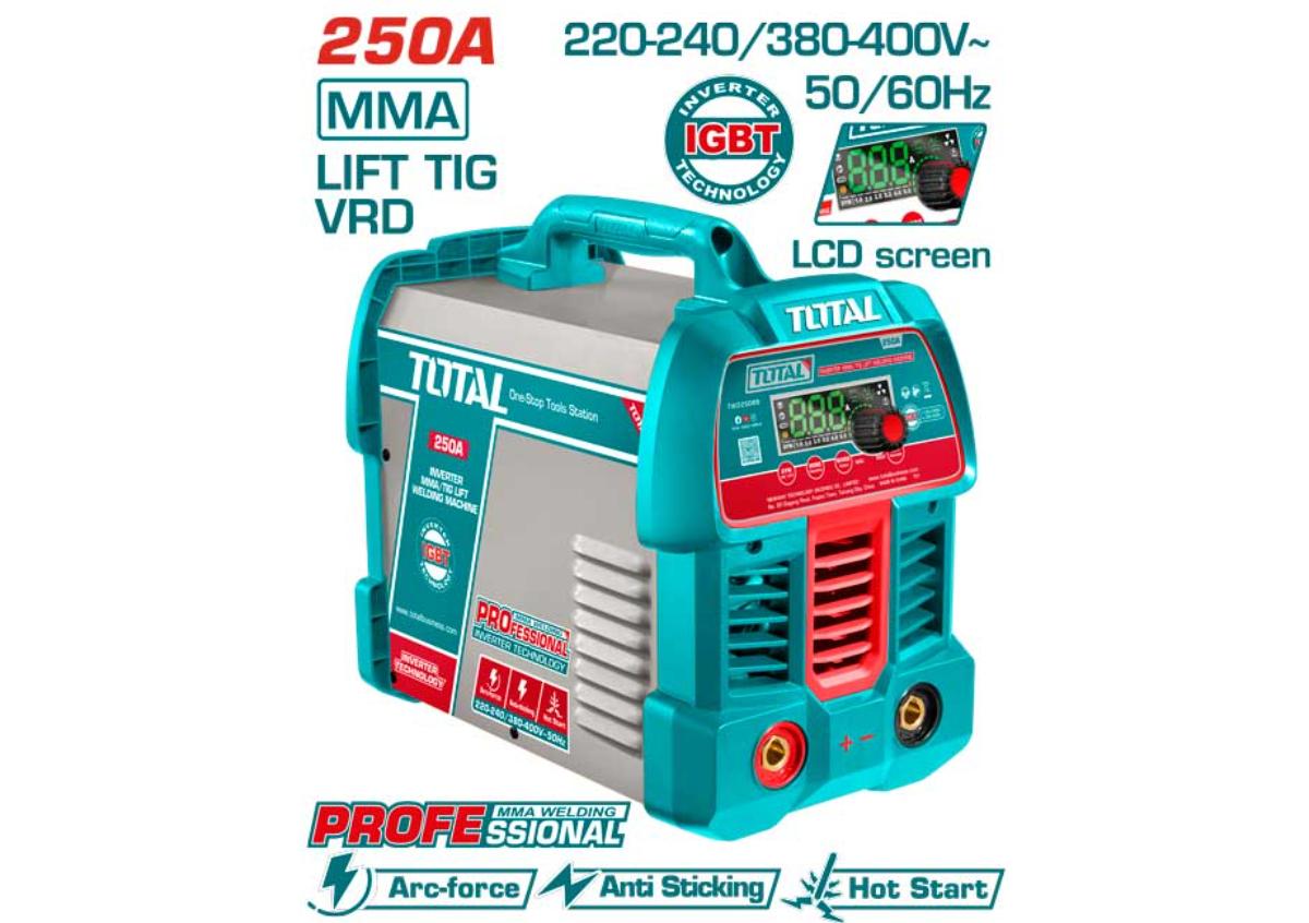 Եռակցման սարք MMA/TIG ինվերտորային 250Ա TOTAL TW225089
