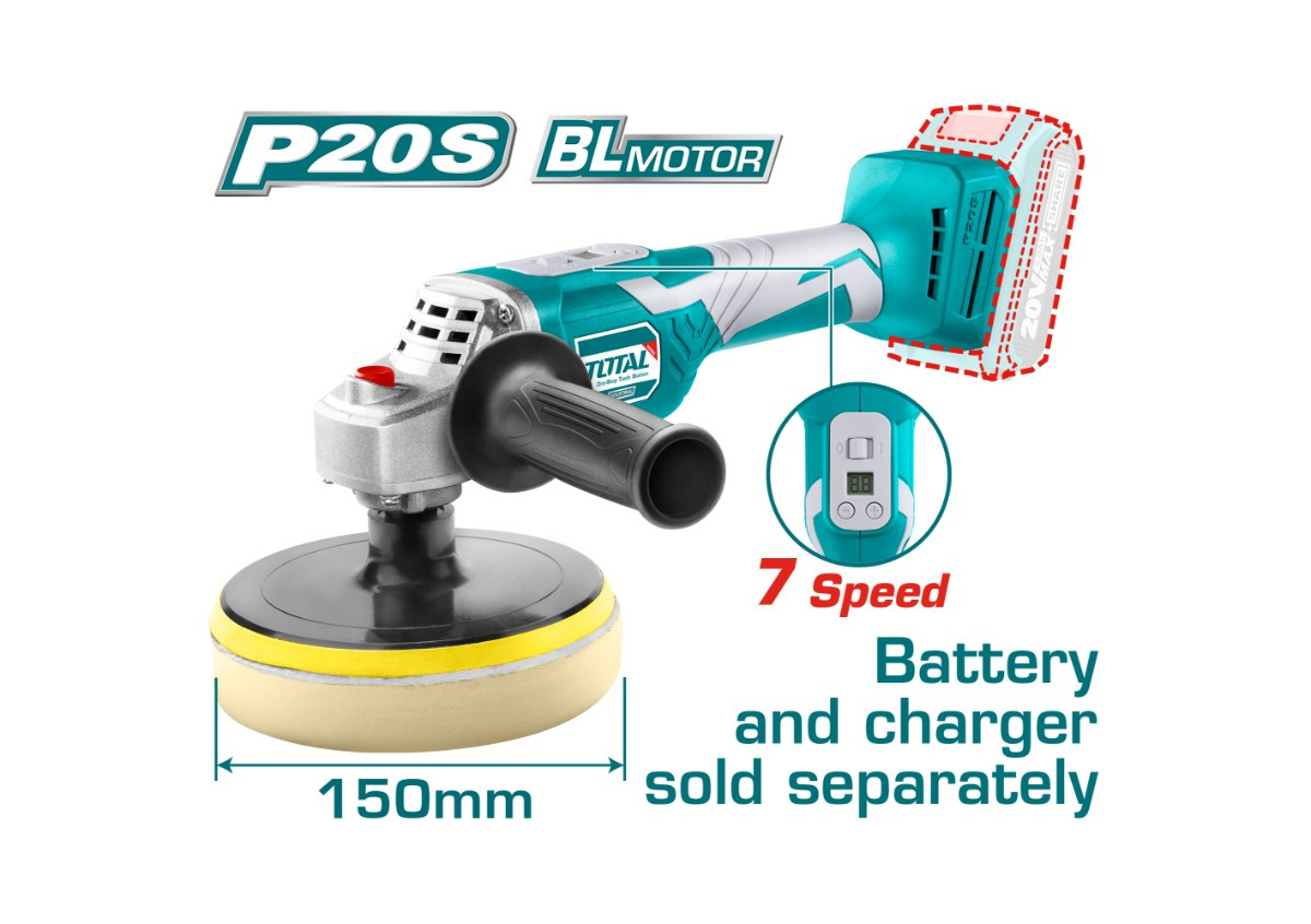 Литий-Ионная Угловая Полировальная Машинка 20 В TAPLI2001 TOTAL