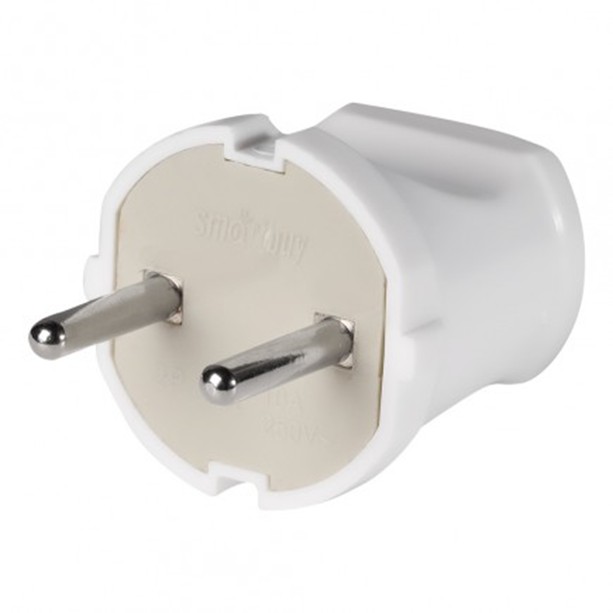 Вилка прямая белая 10А SBE-10-P04-W SMARTBUY