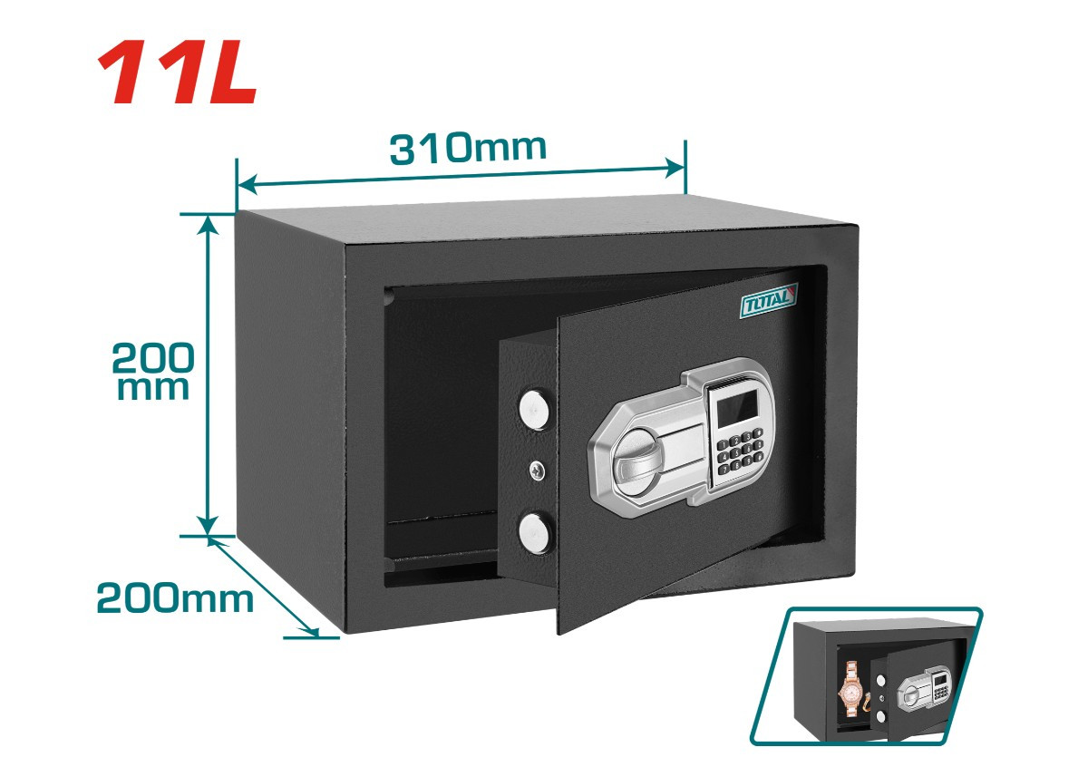 Электронный сейф 11Л 310x200x200мм TOTAL TESF2001