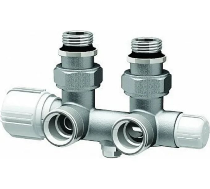 Հանգույց H-աձև ջերմ. և փակման փականներով, անկյունային, M24*19 - 1/2", ԱՊ FAR