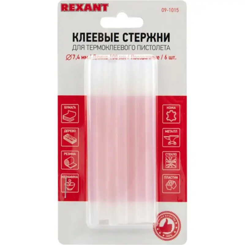Սիլիկոնի սոսինձ թափանցիկ 100 մմ D= 7մմ (6հ) Rexant