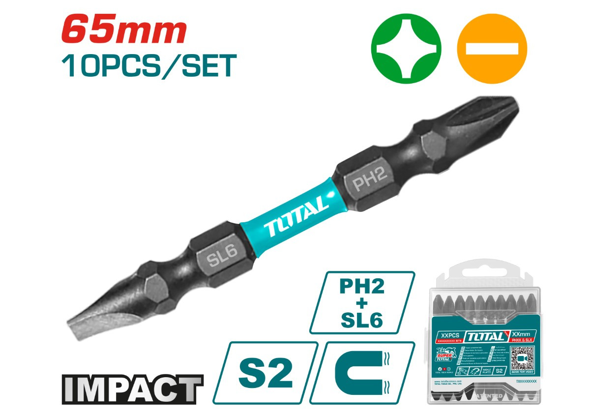 Набор бит 65мм 10шт. TACIM16HL133 TOTAL