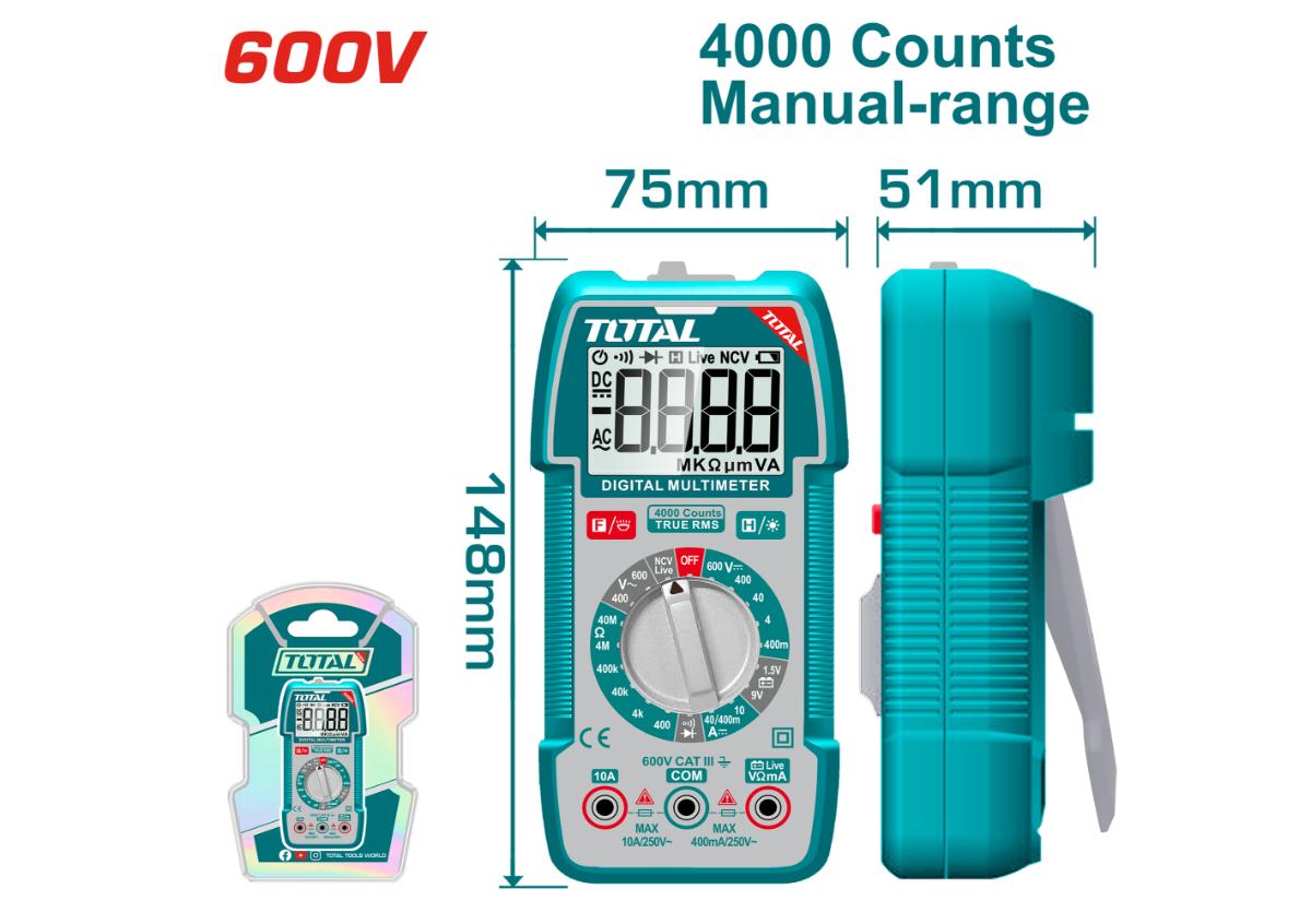 Цифровой мультиметр 600В  TOTAL TMT536002