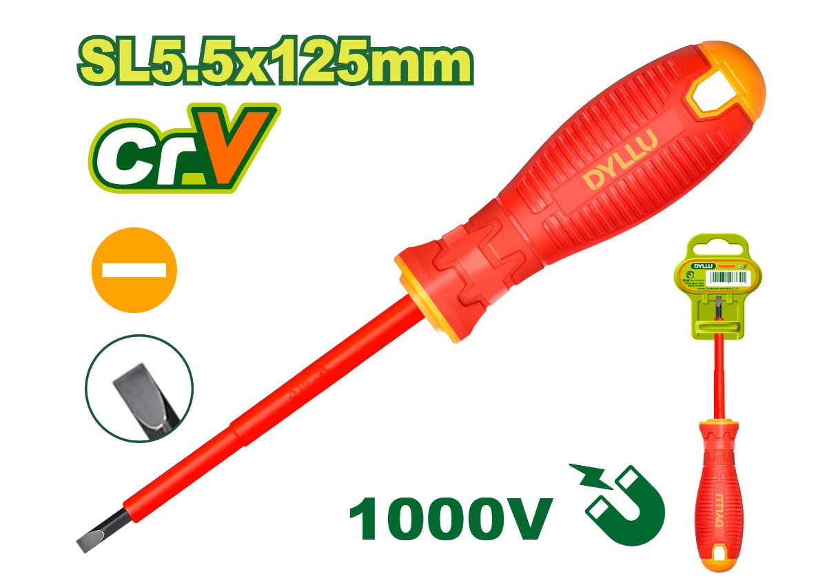 Диэлектрическая плоская отвертка DTSD7255 SL5,5x125мм DYLLU