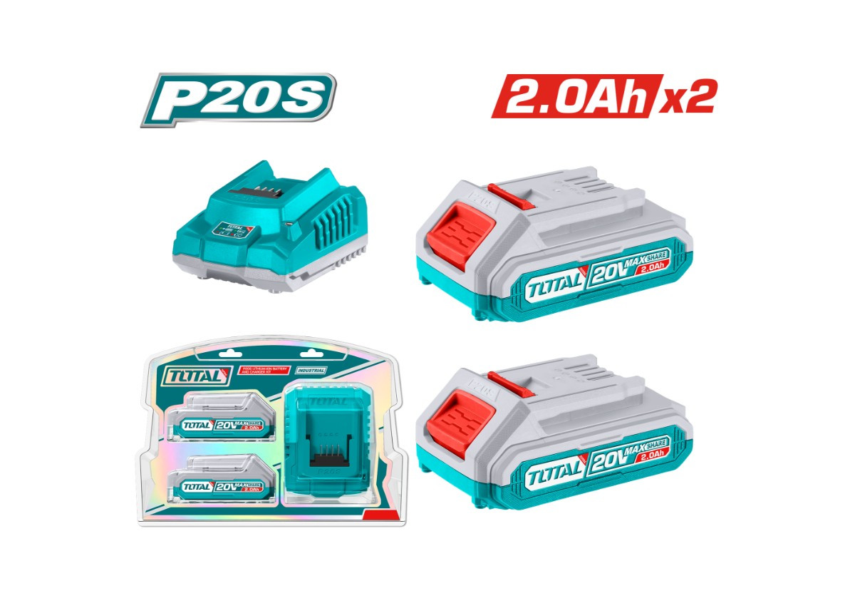 Մարտկոցի և լիցքավորիչի հավաքածու TOTAL TFBCPK1222