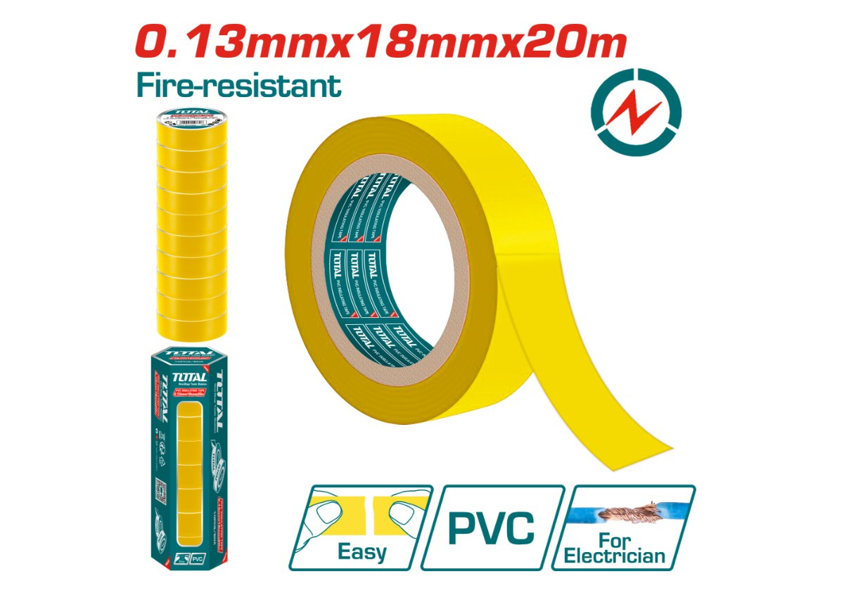 Изолента ПВХ 20м 13x18x20մմ TOTAL THPET1011