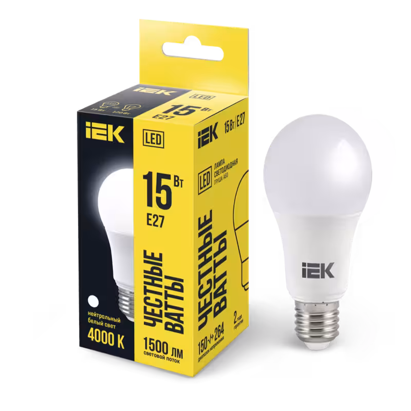 LED լամպ A60 15 w 4000K E27 IEK
