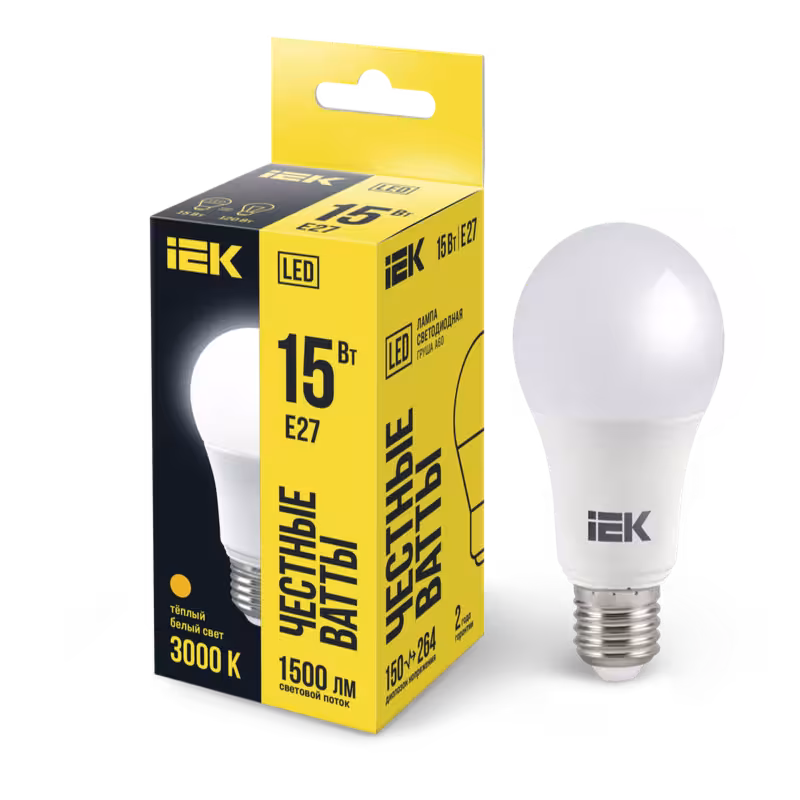 LED լամպ A60 15 w 3000K E27 IEK