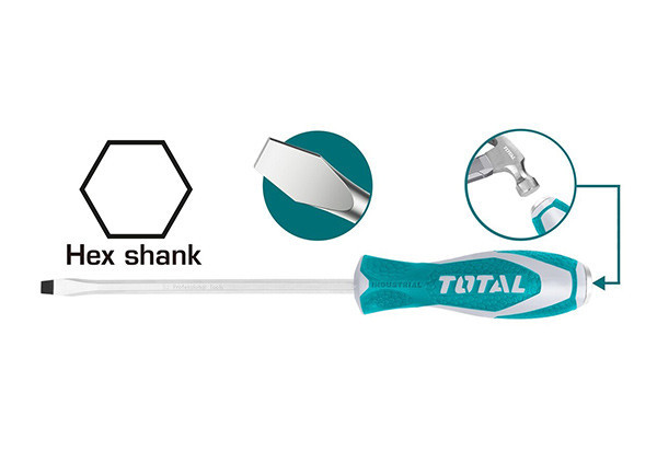 Պտուտակահան հարվածային տափակ 6.5*150մմ TOTAL THTGTS6150