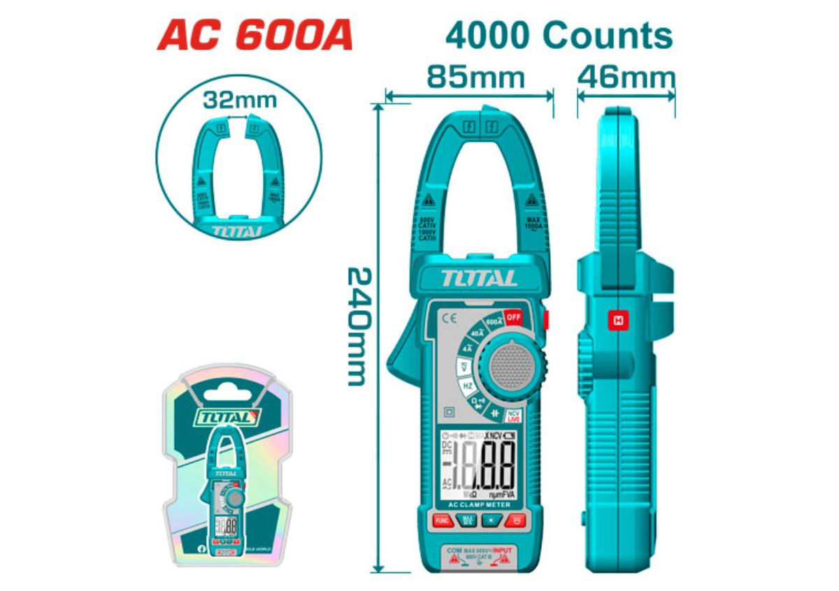 Цифровые клещи переменного тока TOTAL TMT766001