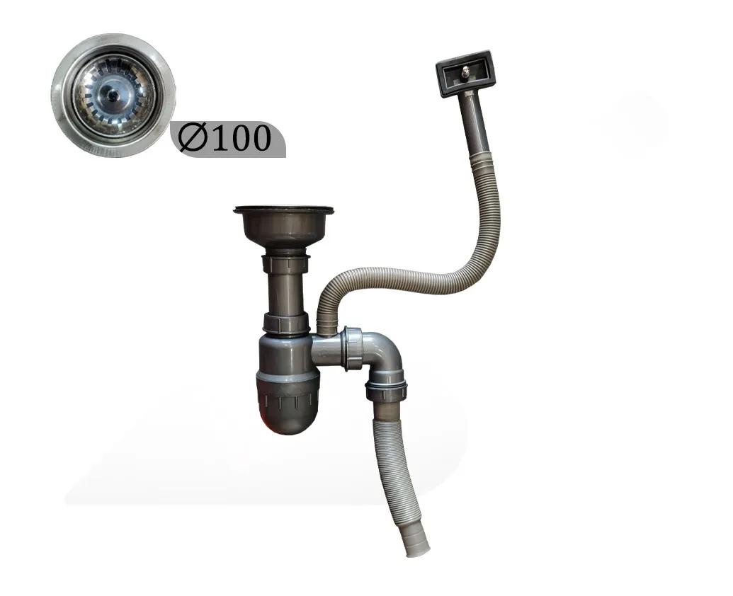 Սիֆոն 1 տեղ սլիվով F100 մեծ ներժ Granit