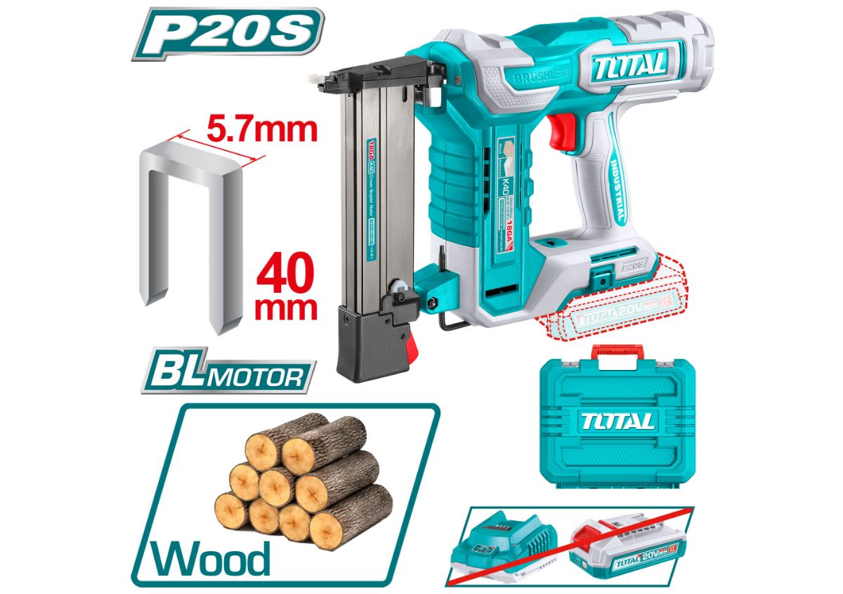 Гвоздезабивной пистолет (1 аккумулятор, 1 зарядное устройство) 20В 18мм TOTAL TCSNLI6005