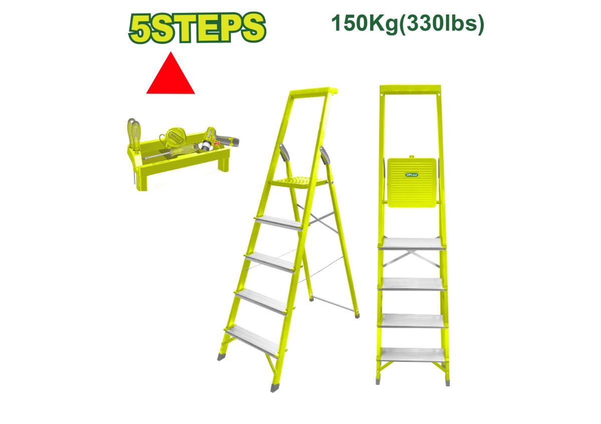 Սանդուղք պողպատից և ալյումինից, 5 քայլ, 150 կգ DYLLU DTLD1H05