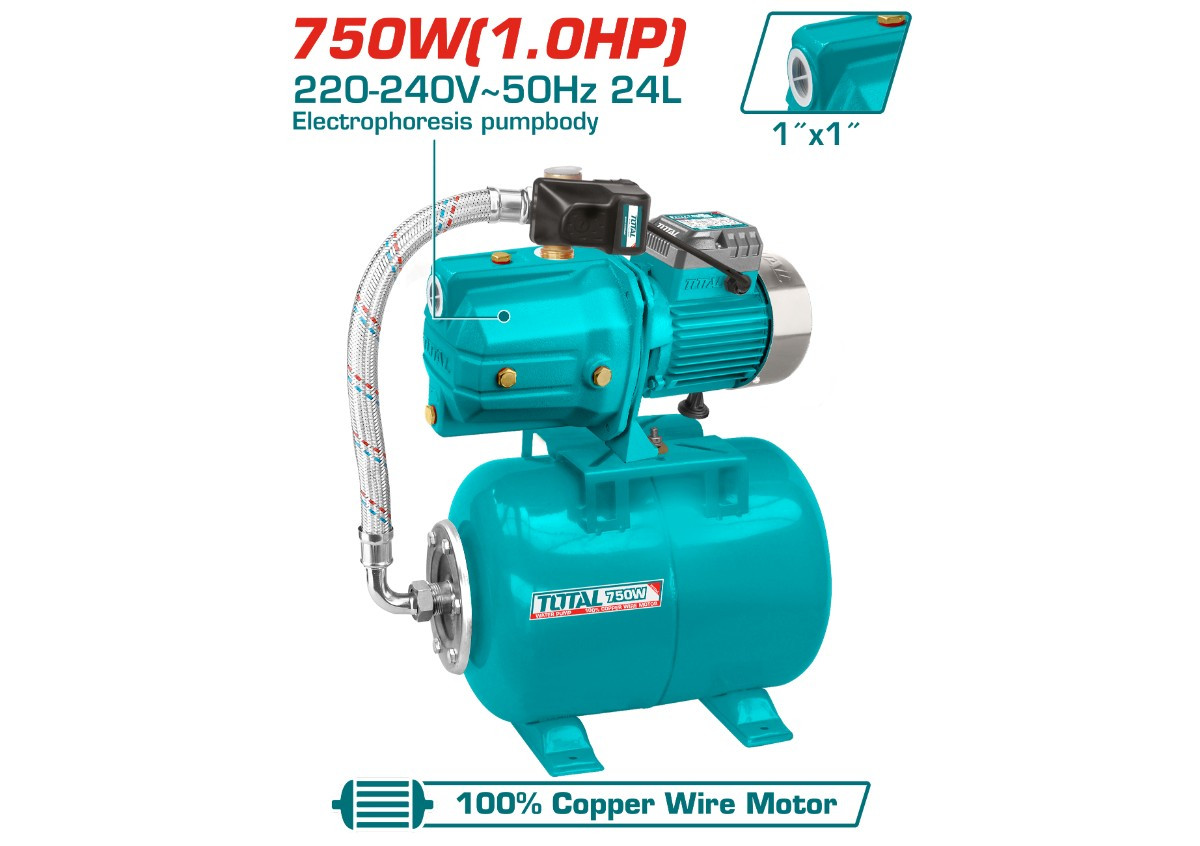 Автоматический самовсасывающий струйный насос 750Вт TOTAL TWP47506