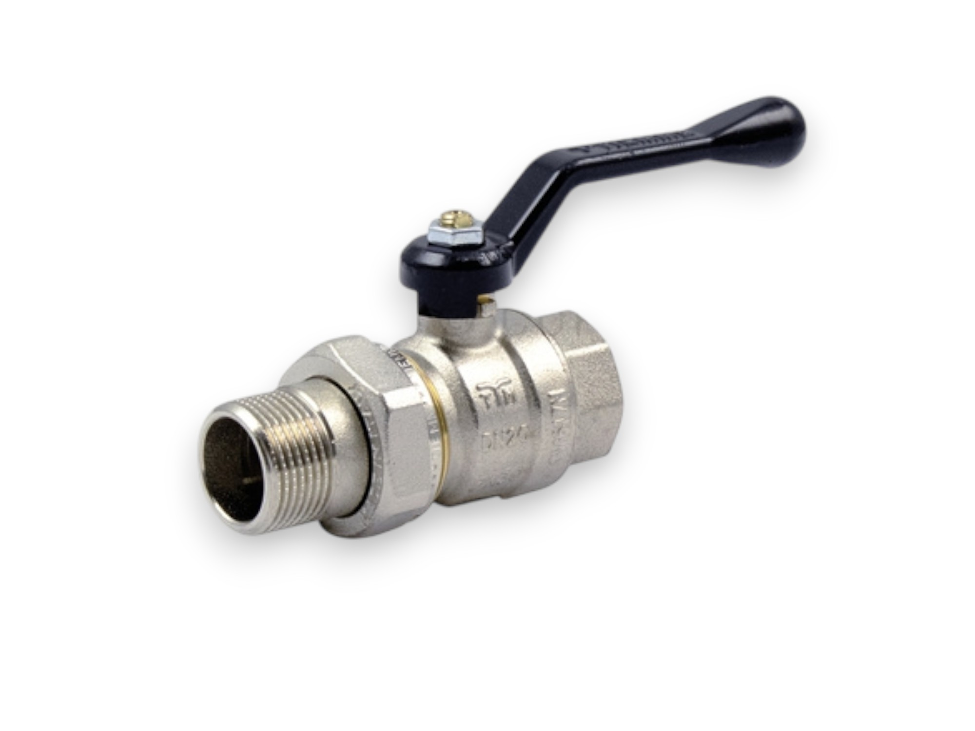 Кран шаровой 1/2 НР-ВР черный 2144 TIEMME