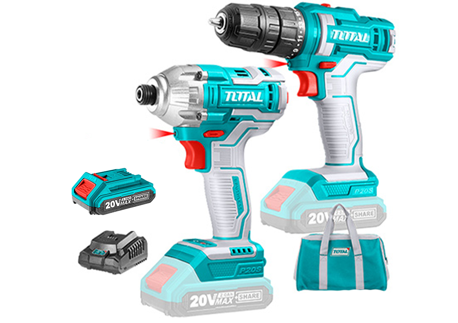 Պտուտակադարձիչների հավաքածու 20Վ (2 մարտկոցով) TOTAL TCKLI2016