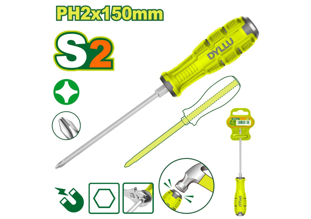 Крестовая отвертка PH2x150мм DTQJ2226 DYLLU