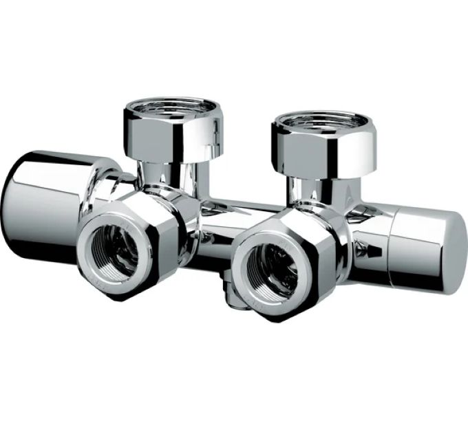 Հանգույց H-աձև թերմո և փակող փականներով, անկյունային, М24*19 ՆՊ արծաթագույն FAR