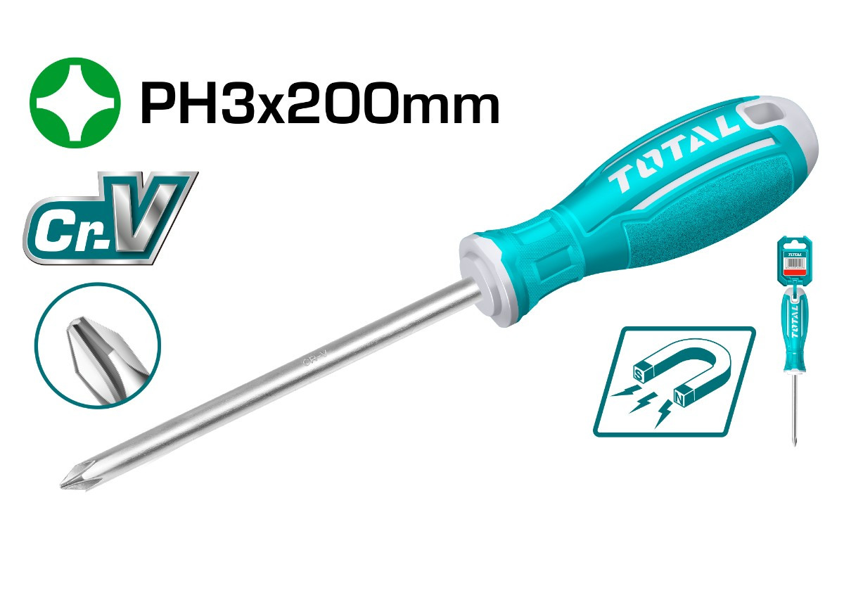 Крестовая отвертка PH 3x200 мм  TOTAL TSDRSPH3200