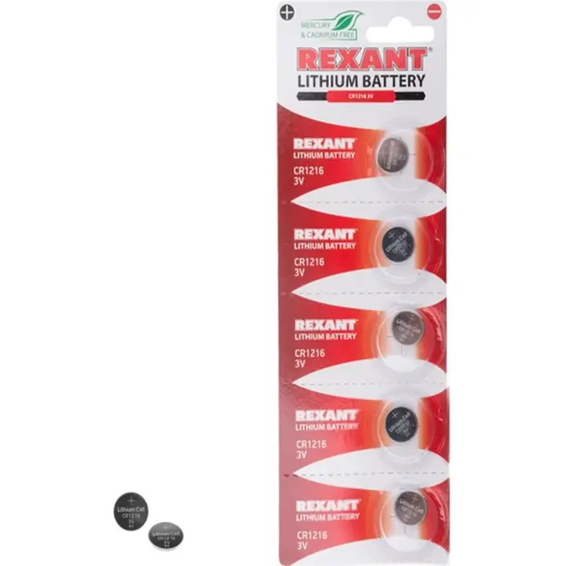 Էլեմենտ տափակ CR1216 3V 25mAh (5հ) Rexant