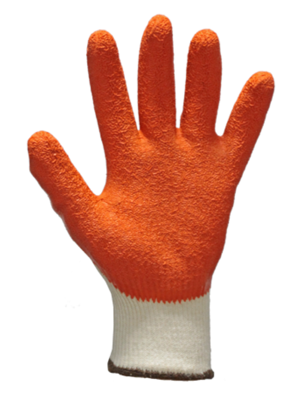 Ձեռնոց բամբակյա լատեքսային ծածկույթով, նարնջագույն 10 (L)